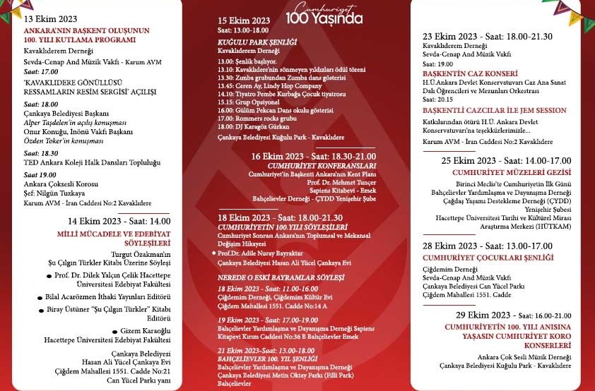 CUMHURİYETİMİZİN 100. YILINDA KUĞULU PARK ŞENLİĞİNDEYİZ